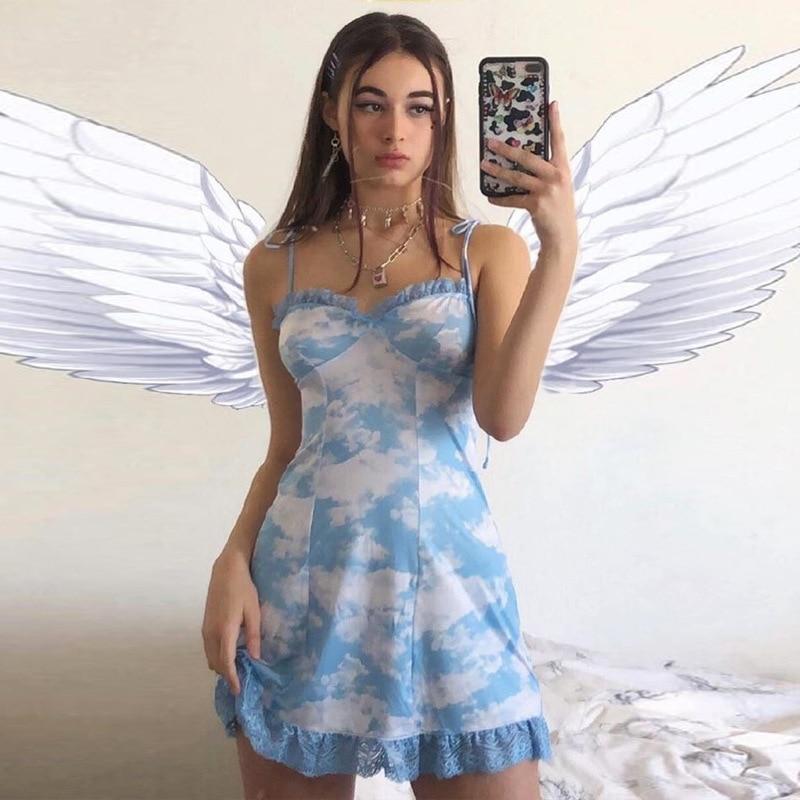 Sky Blue Mini Dress – Aesthetic Clothing